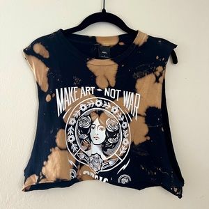 Obey crop cut out tee